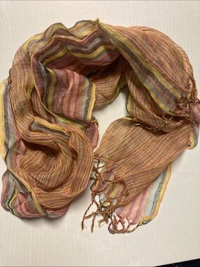Laila Rowe-Lightweight Striped Woven Scarf